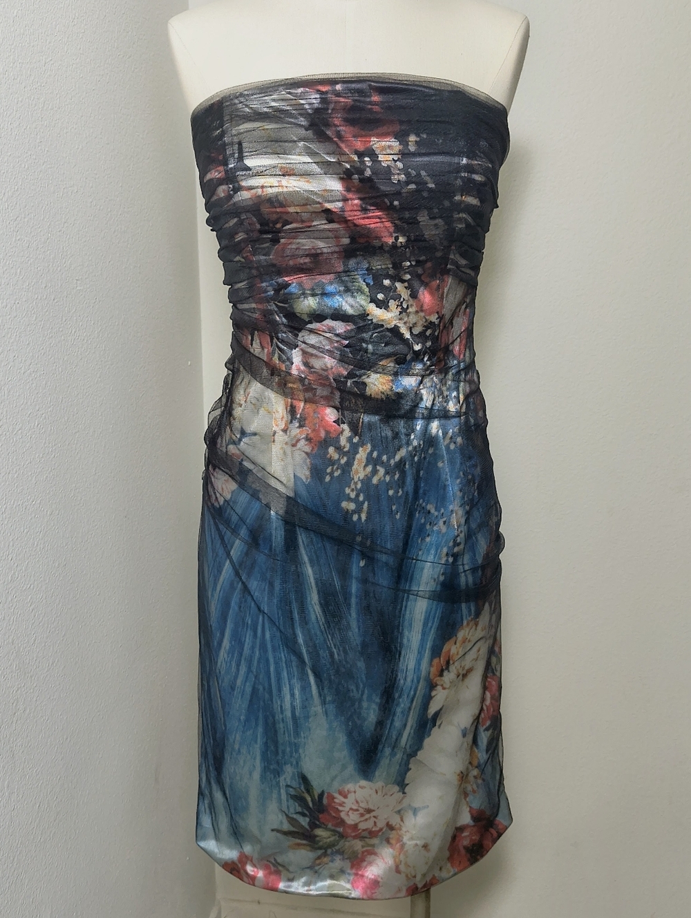 Rene Ruiz Metallic Multi-Color Strapless Sheath Dress Sz 10 NWT